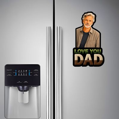 Personalized Love You Dad Fridge Magnet Father's Day and Birthday Gift for Papa Memory Photo Fridge Magnet